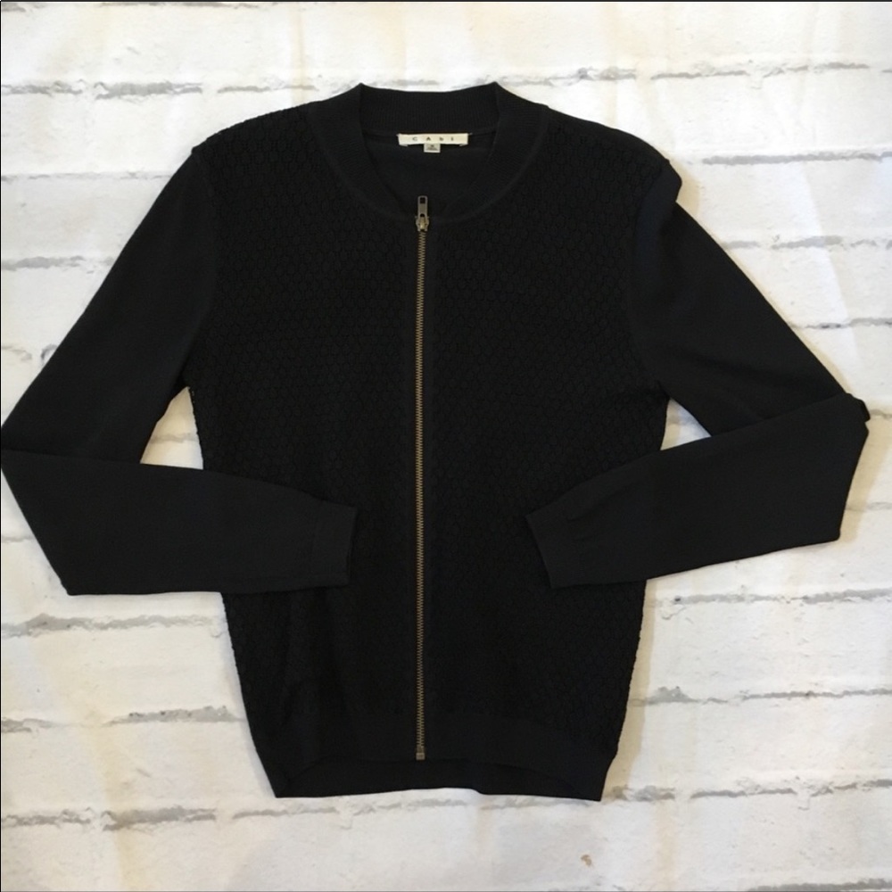 CAbi bomber black sweater -Size S - Picture 4 of 11